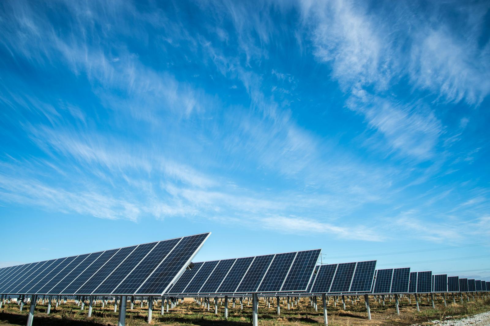 Large commercial solar array on an industrial roof